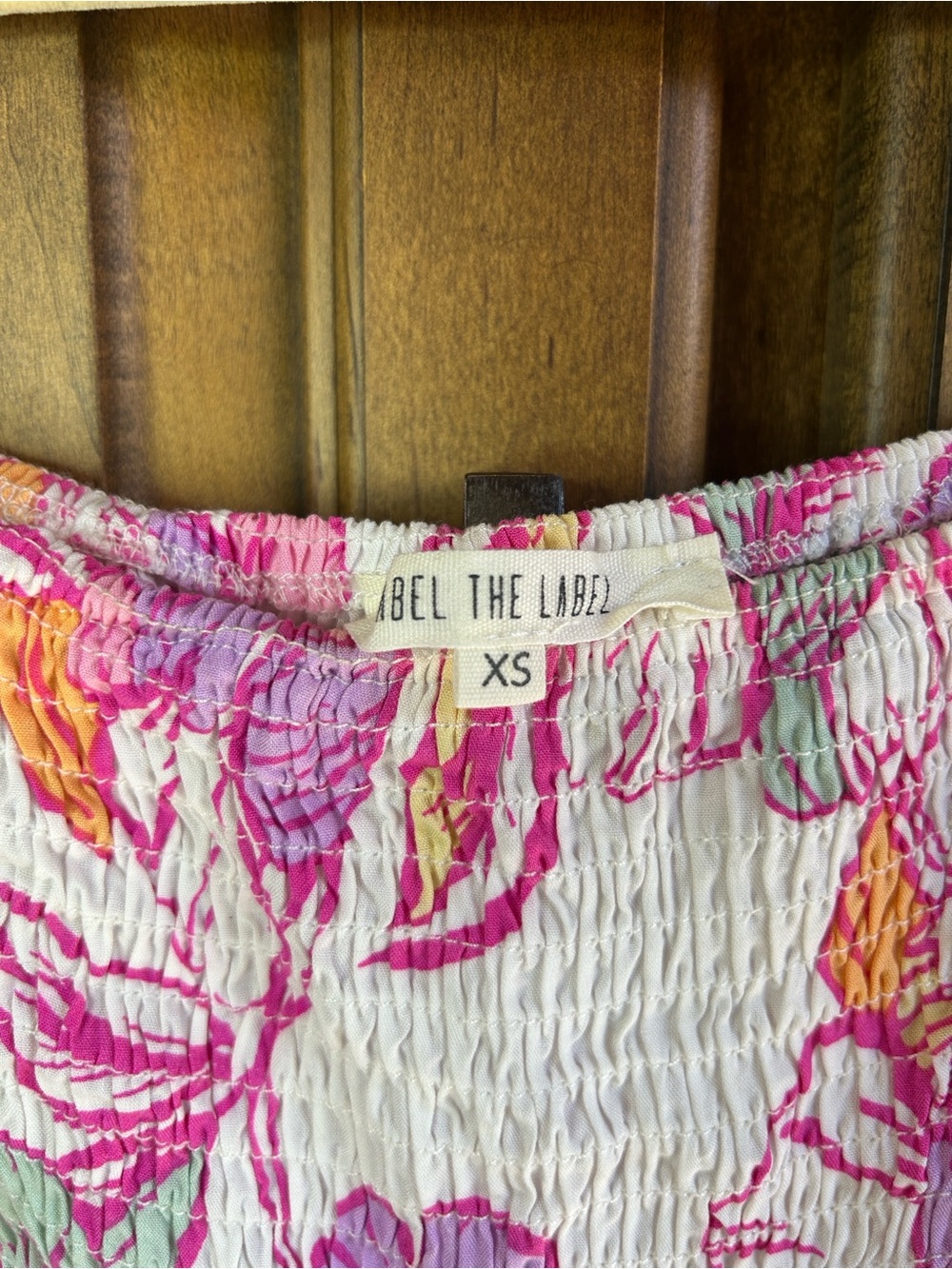 Anthropologie ABEL THE LABEL Pink Floral Strapless Smocked Maxi Dress Size XS - Picture 9 of 10